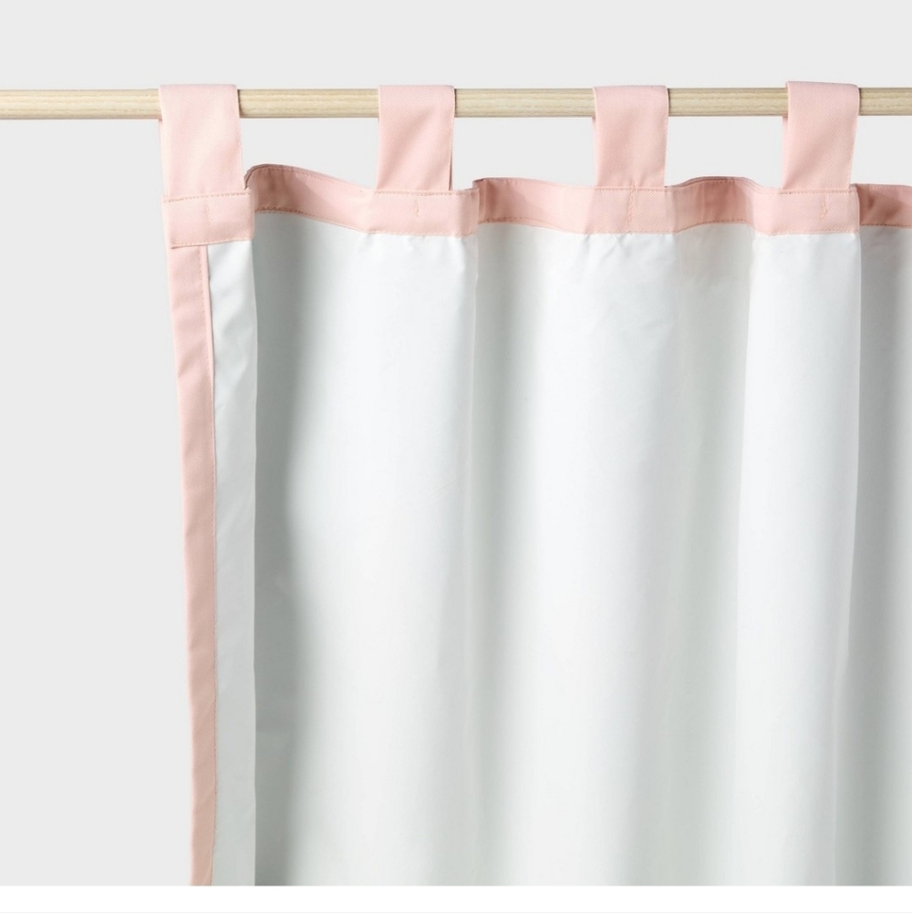 Two Pillowfort Tie Top Blackout Curtains  Pink 42 X 84 - Picture 5 of 8